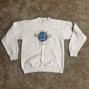 VTG 90s Hard Rock Cafe Orlando Save The Planet Crewneck Sweatshirt Adult L Neon